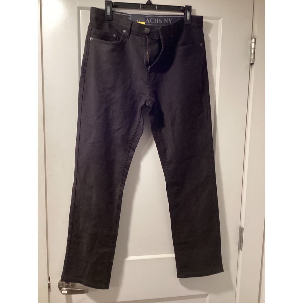 Jachs New York‎ Mens Straight Fit 5-Pocket Pant Flex Waistband Black 32x30 NEW